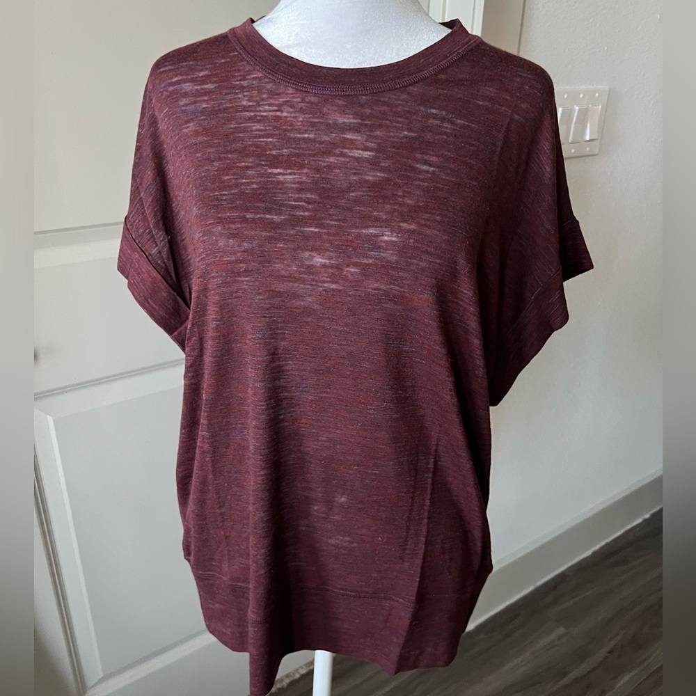 IRO Relaxed burgandy Dolman Sleeve Tee
